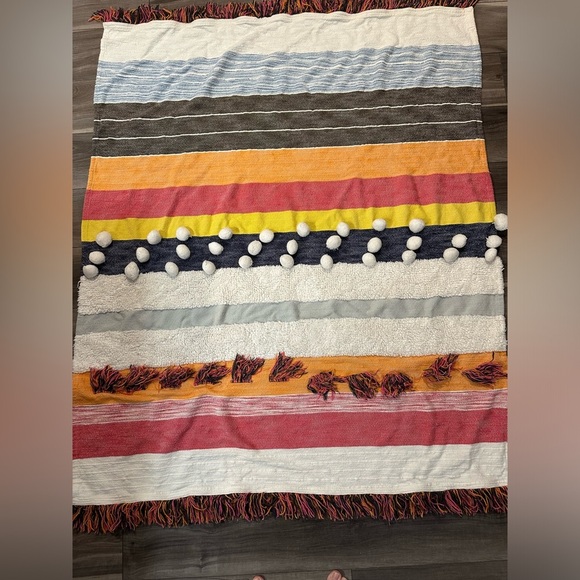 Beautiful Artistic Accent Carpet 100% Cotton - Picture 1 of 11